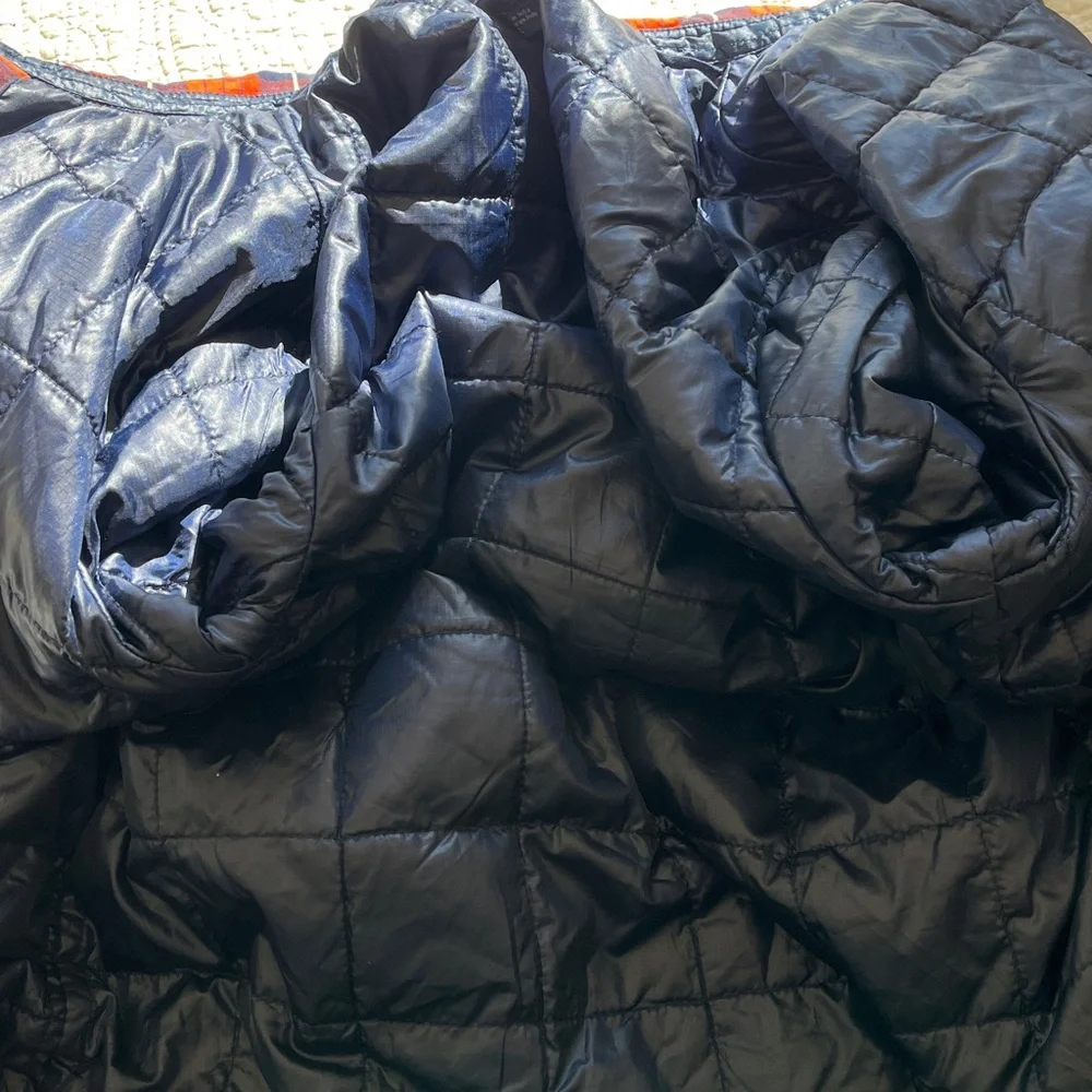 The North Face Plaid‎ Shacket Men’s Large Insulated Jacket Blue Orange Hiking